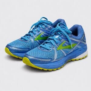 Brooks GTS 17 Adrenaline SZ 6.5 B Medium Azure Blue Lime Running Shoe Cushioned